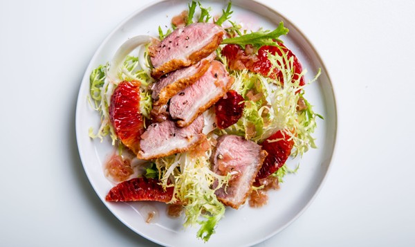 Seared duck breasts with blood oranges