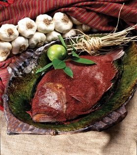 Seared fish with sumac (Mahi-ye kababi ba somaq)