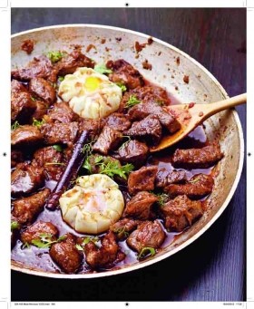 Seared lamb kebabs cooked in butter