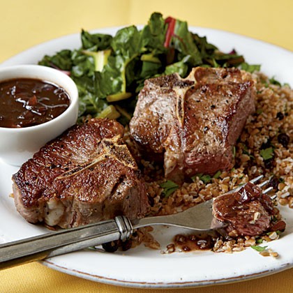 Seared lamb with balsamic sauce