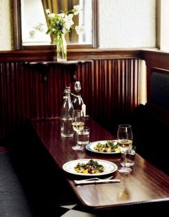 Seared onglet steak, baby gem lettuce, Caesar dressing, dripping breadcrumbs