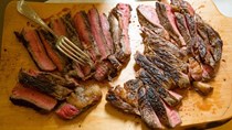 Seared rib-eye steak with tarragon chimichurri