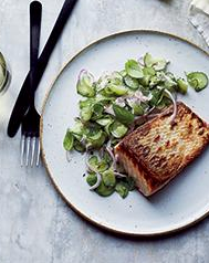 Seared salmon with anise-cucumber salad