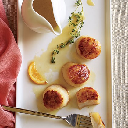 Seared scallops with Meyer lemon beurre blanc