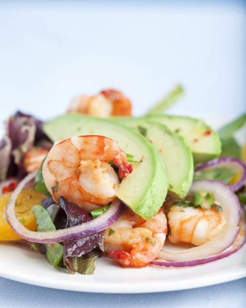 Seared shrimp salad