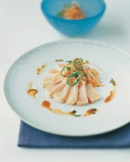 Seared swordfish with citrus dressing (Kajiki no tataki salad)