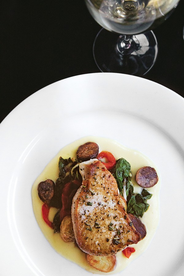 Seared swordfish with herb butter
