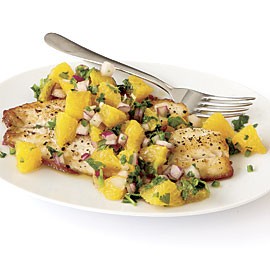 Seared tilapia with spicy orange salsa