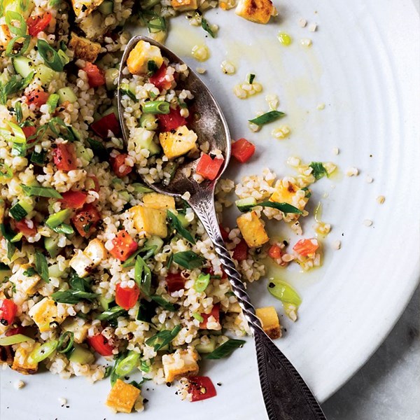 Seared tofu tabbouleh