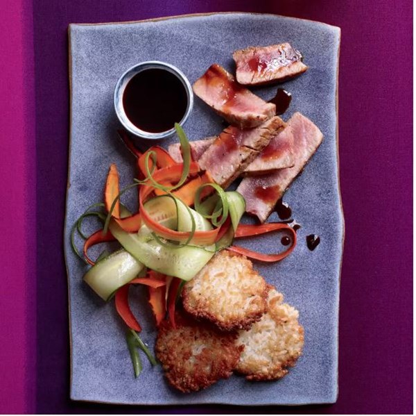 Seared tuna steaks with citrusy soy sauce
