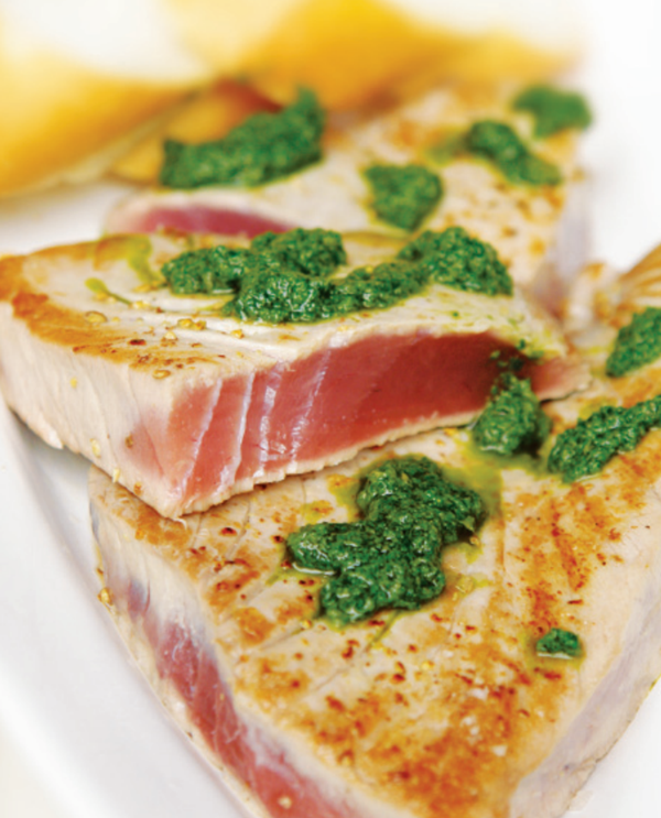 Seared tuna with salsa verde