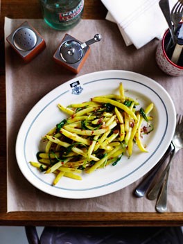 Seared yellow beans 'n' greens