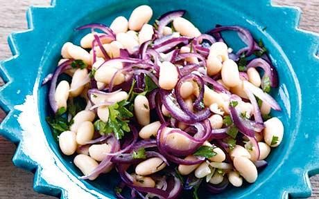 Seasonal recipe: warm white-bean salad with wilted onions