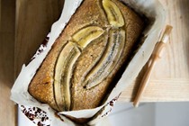 Seeded banana bread with lemon sesame drizzle