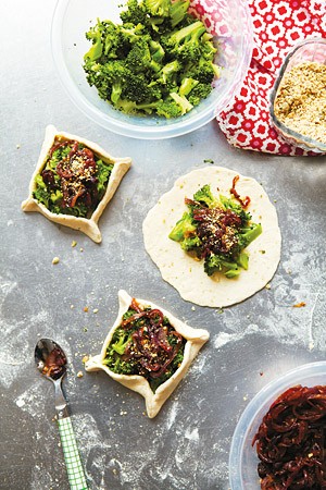 Seeded broccoli sfiha