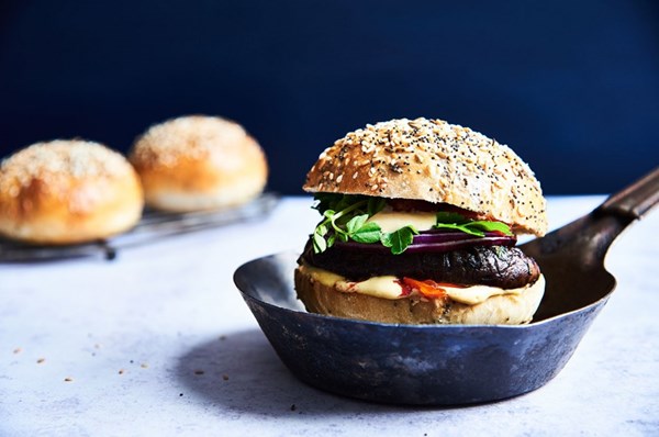 Seeded hamburger buns