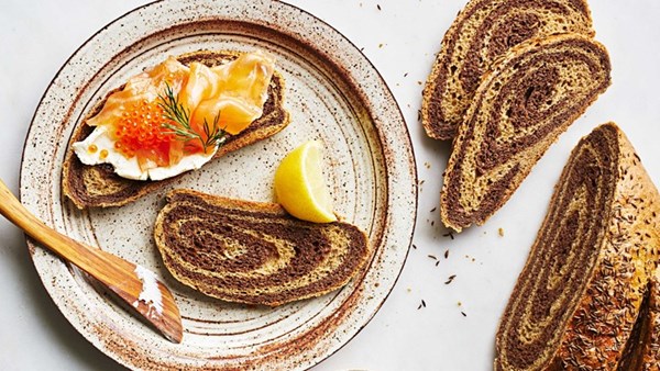Seeded marble rye