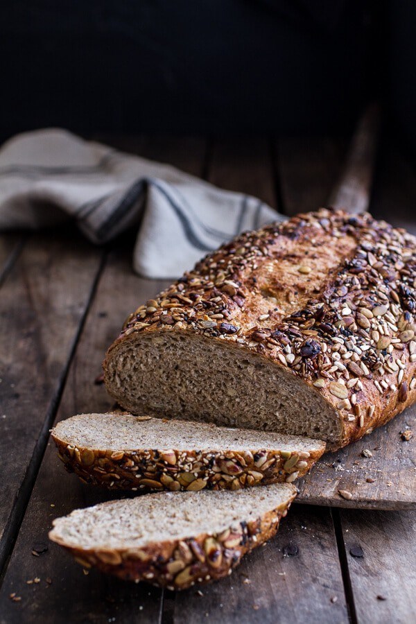 Seeded whole grain breakfast bread