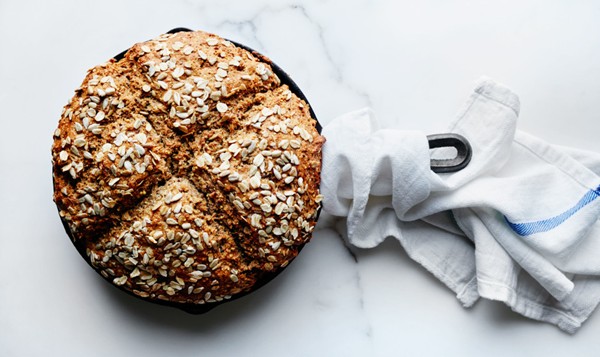 Seeded whole grain soda bread
