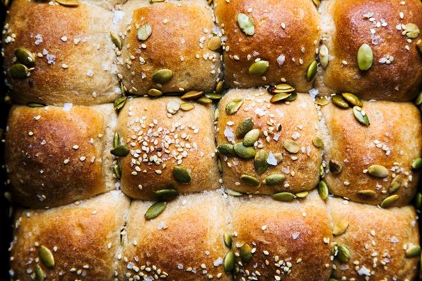 Seedy spelt Parker House rolls