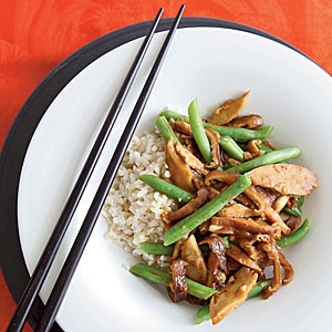 Seitan stir-fry with black bean garlic sauce