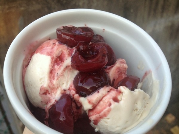 Semifreddo with cola and cherries