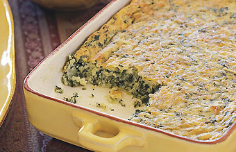 Semolina and spinach gratin