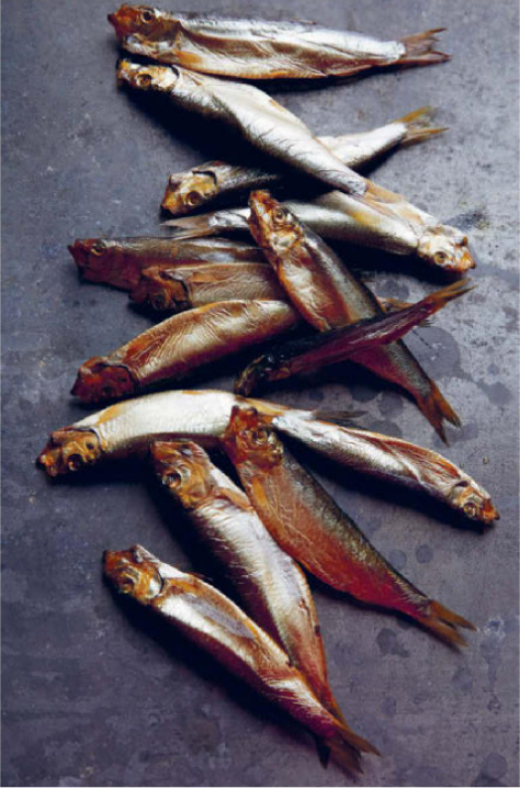 Semolina-fried sprats with chive mayonnaise