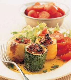 Sephardic stuffed onions, potatoes and courgettes