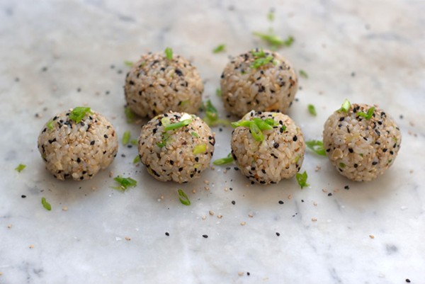 Sesame almond brown rice balls