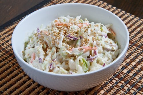 Sesame and ginger coleslaw