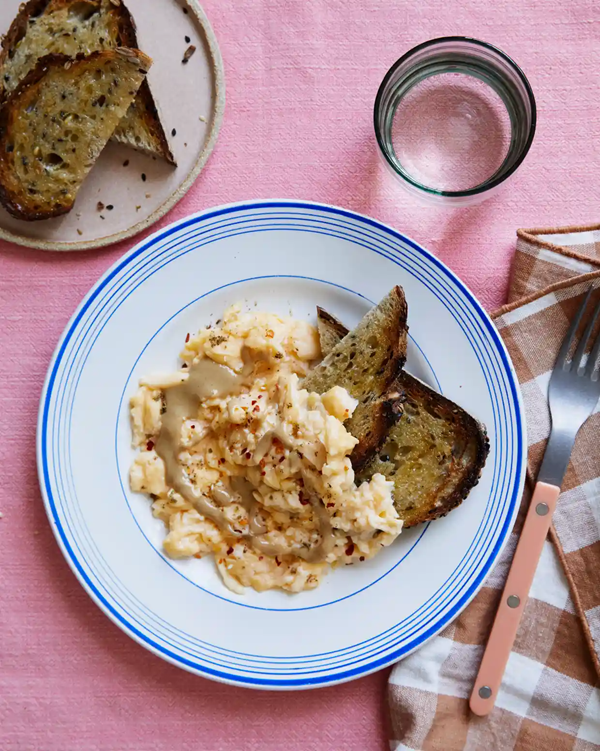 Sesame and za'atar scrambled eggs