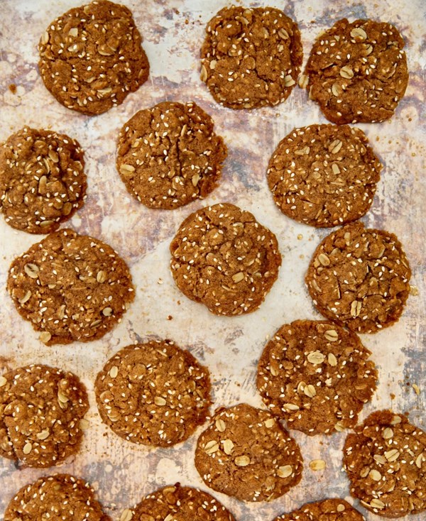 Sesame Anzac cookies