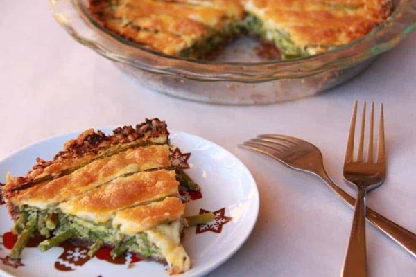 Sesame asparagus quiche