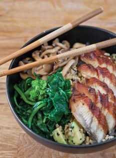 Sesame-avocado brown rice