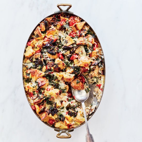 Sesame bagel breakfast casserole