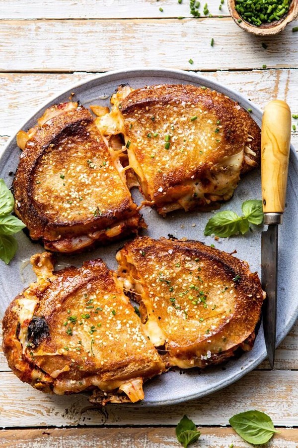 Sesame butter kimchi grilled cheese