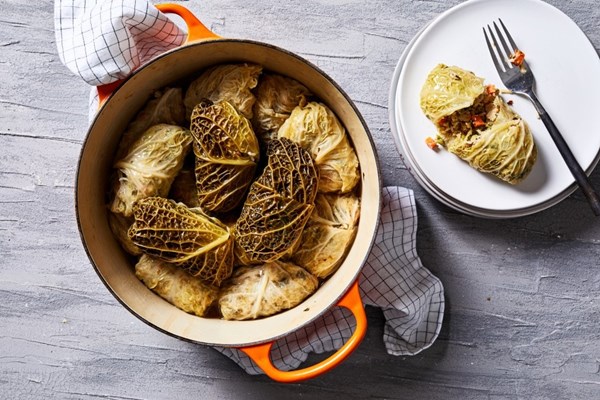 Sesame chicken cabbage rolls