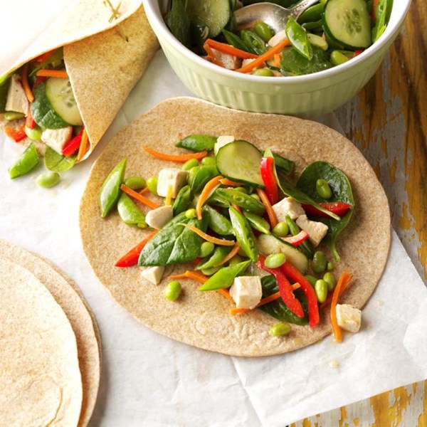 Sesame chicken veggie wraps