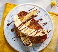 Sesame, chocolate & banana toast