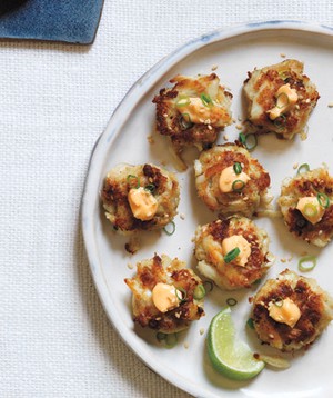 Sesame crab cakes with chili mayo