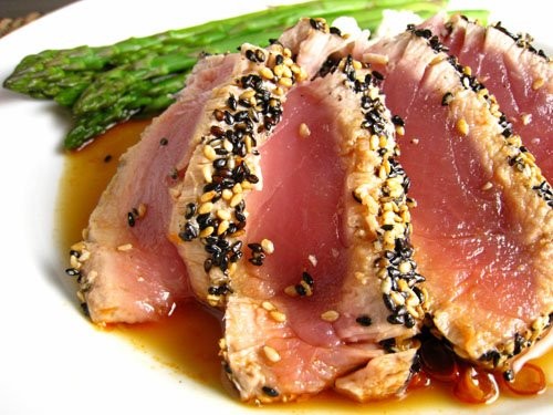 Sesame crusted ahi tuna steak