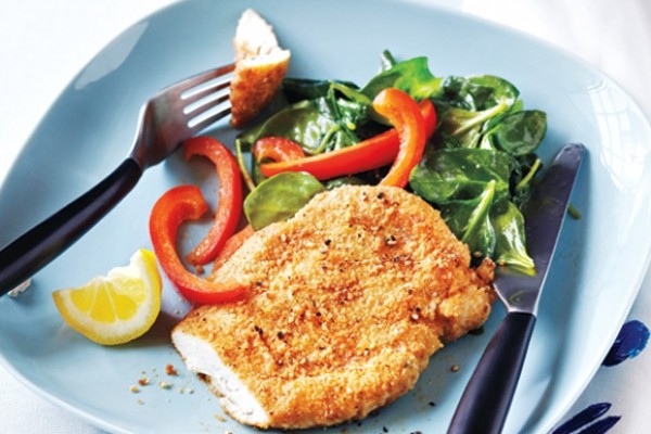 Sesame-crusted chicken