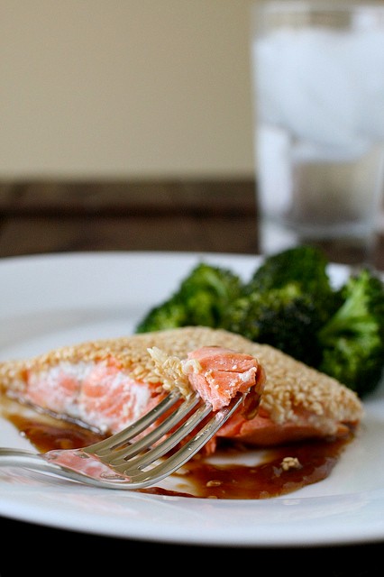 Sesame-crusted salmon