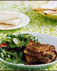 Sesame-crusted tofu salad with citrus vinaigrette