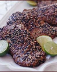 Sesame-crusted tuna steaks