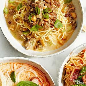Sesame dan dan noodle bowl