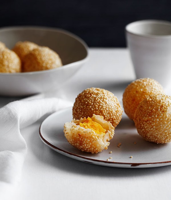 Sesame doughnuts with custard (Jin deui)