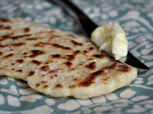 Sesame flatbreads with salted honey butter