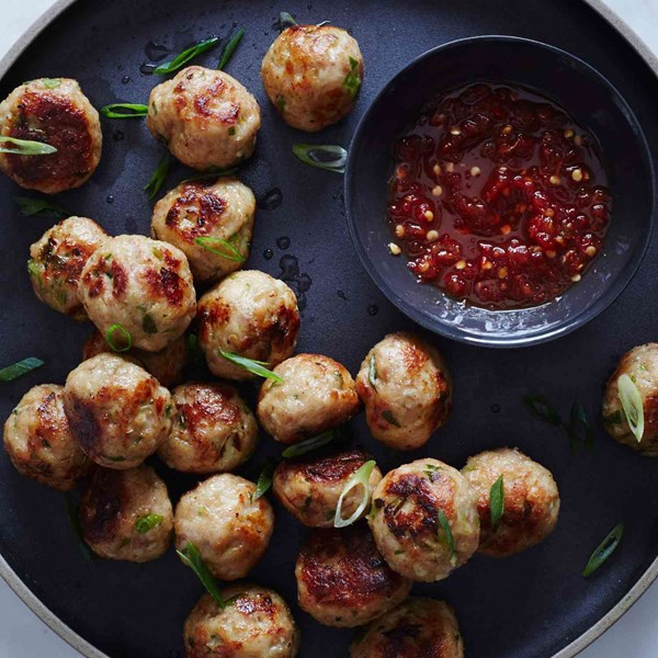 Sesame-ginger chicken meatballs